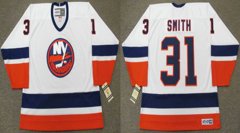 2019 Men New York Islanders #31 Smith white CCM NHL jersey